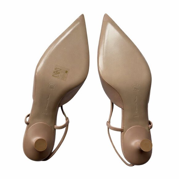 Gianvito Rossi Ascent 55 Beige Leather Slingback Pumps - 38.5 NWOT Made in Italy - Picture 9 of 12